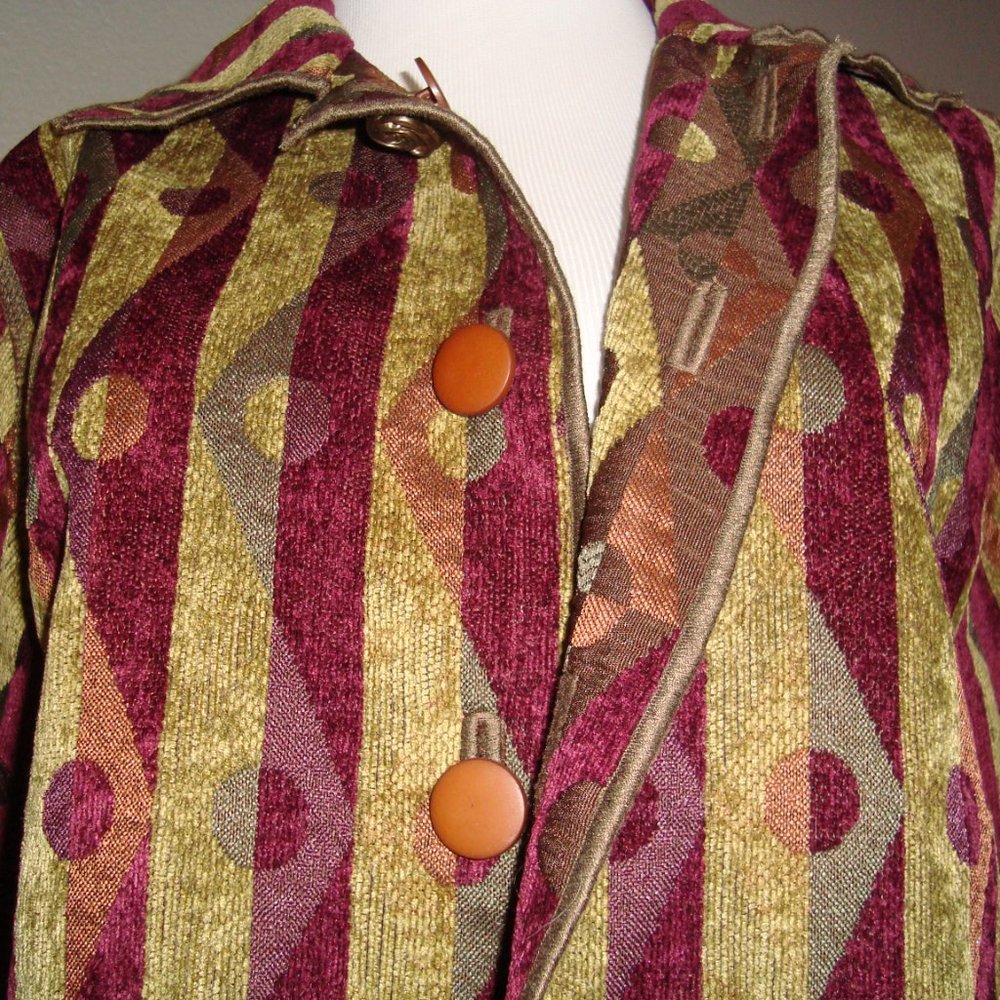 Reversible Winding River Button Front Jacket Gree… - image 2